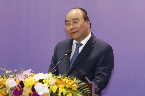Thủ tướng Nguyễn Xuân Phúc đến dự và phát biểu tại Diễn đàn Cải cách và Phát triển Việt Nam 2019. (Ảnh: Thống Nhất/TTXVN)