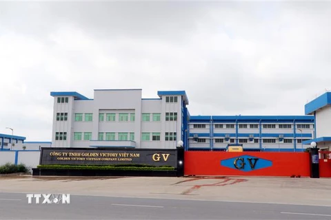 Công ty TNHH Golden Victory Việt Nam tại xã Nghĩa Minh, huyện Nghĩa Hưng, tỉnh Nam Định. (Ảnh: Nguyễn Lành/TTXVN)