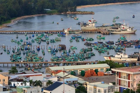 Tàu thuyền neo đậu tại cảng An Thới, huyện đảo Phú Quốc (Kiên Giang). (Ảnh: Ngọc Hà/TTXVN)