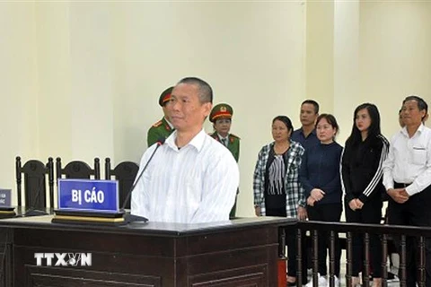 Bị cáo Phạm Văn Điệp trong phiên tòa xét xử. (Ảnh: Nguyễn Nam/TTXVN)