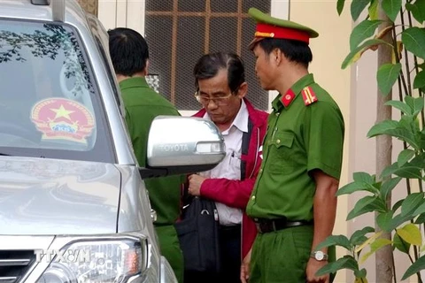 Ông Đỗ Ngọc Điệp tại cơ quan cảnh sát điều tra Công an tỉnh Bình Thuận vào chiều 16/12. (Ảnh: Nguyễn Thanh/TTXXVN)