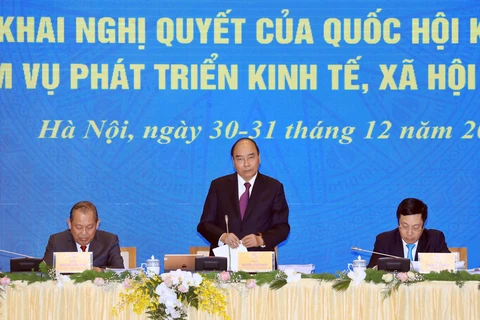 Thủ tướng Nguyễn Xuân Phúc phát biểu. (Ảnh: Thống Nhất/TTXVN)