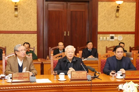 Tổng Bí thư, Chủ tịch nước Nguyễn Phú Trọng phát biểu chỉ đạo. (Ảnh: Trí Dũng/TTXVN)
