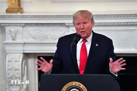 Tổng thống Mỹ Donald Trump phát biểu tại cuộc họp ở Washington, DC ngày 10/2/2020. (Ảnh: AFP/TTXVN)