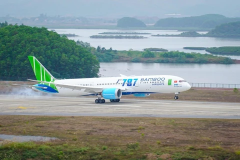 Máy bay của Bamboo Airways. (Ảnh: TTXVN)
