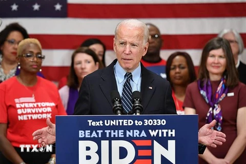 Cựu Phó Tổng thống Mỹ Joe Biden trong chiến dịch vận động tranh cử tại Columbus, Ohio, Mỹ, ngày 10/3/2020. (Ảnh: AFP/TTXVN)