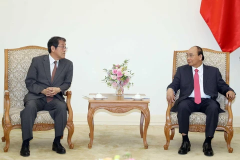Thủ tướng Nguyễn Xuân Phúc tiếp Đại sứ Nhật Bản tại Việt Nam Umeda Kunio. (Ảnh: Thống Nhất/TTXVN)