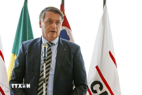 Tổng thống Brazil Jair Bolsonaro phát biểu tại Sao Paulo ngày 3/2/2020. (Ảnh: AFP/ TTXVN)