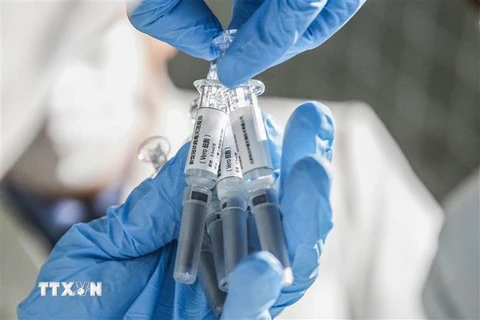 Vắcxin phòng COVID-19 được thử nghiệm tại phòng thí nghiệm ở Bắc Kinh, Trung Quốc ngày 16/3/2020. (Ảnh: THX/ TTXVN)