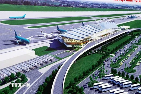 Phối cảnh Nhà ga hành khách T2 Cảng hàng không quốc tế Phú Bài khi hoàn thành. (Ảnh: Đỗ Trưởng/TTXVN)