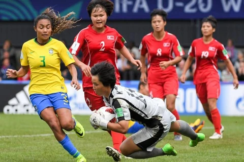 Tuyển nữ Brazil gặp nữ Hàn Quốc tại giải U20 World Cup bóng đá nữ 2018. (Nguồn: AFP)