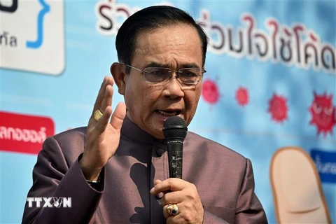 Thủ tướng Thái Lan Prayut Chan-o-cha phát biểu tại Bangkok, Thái Lan. (Ảnh: AFP/ TTXVN)