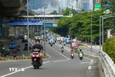 Một tuyến phố ở thủ đô Jakarta, Indonesia ngày 14/4/2020. (Ảnh: AFP/TTXVN)