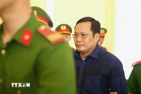 Bị cáo Phan Huy Khang (nguyên Chủ tịch Hội đồng tín dụng Ngân hàng Phương Nam). (Ảnh: Thành Chung/TTXVN)