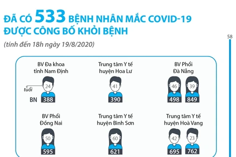 Đã có 533 bệnh nhân mắc COVID-19 tại Việt Nam được công bố khỏi bệnh