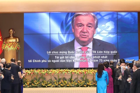 Tổng thư ký Liên hợp quốc Antonio Guterres gửi lời chúc mừng 75 năm Quốc khánh nước CHXHCN Việt Nam (2/9/1945-2/9/2020). (Ảnh: Lâm Khánh/TTXVN)