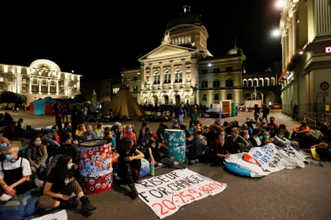 Biểu tình chống biến đổi khí hậu tại Bern. (Nguồn: Reuters)