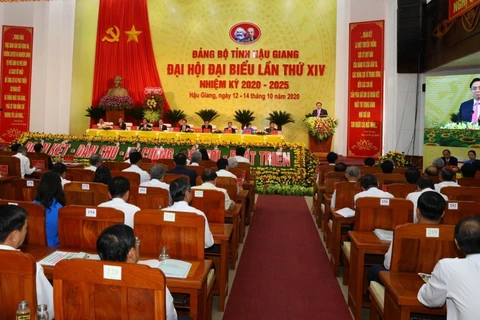 Ủy viên Bộ Chính trị, Bí thư Trung ương Đảng, Trưởng Ban Tổ chức Trung ương Phạm Minh Chính phát biểu. (Ảnh: Duy Khương/TTXVN)