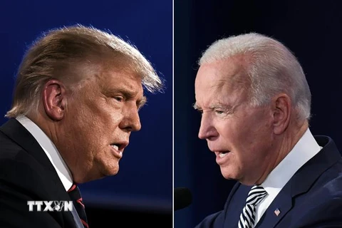 Tổng thống Mỹ Donald Trump (trái) và cựu Phó Tổng thống Mỹ Joe Biden. (Ảnh: AFP/TTXVN)