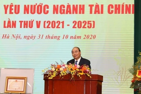 Thủ tướng Nguyễn Xuân Phúc phát biểu tại Đại hội. (Ảnh: Phạm Hậu/TTXVN)