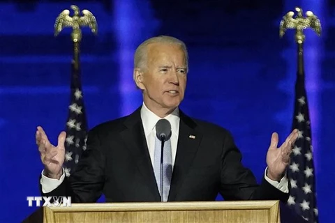 Ông Joe Biden trong bài phát biểu tại Wilmington, bang Delaware ngày 7/11/2020. (Ảnh: AFP/TTXVN)