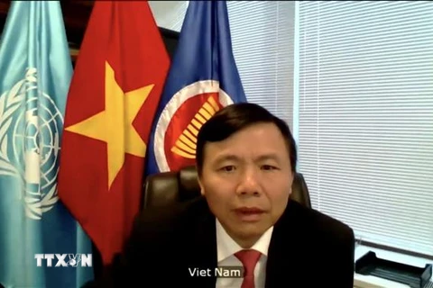 Đại sứ Đặng Đình Quý - Trưởng phái đoàn đại diện thường trực Việt Nam tại Liên hợp quốc. (Ảnh: Hữu Thanh/TTXVN)