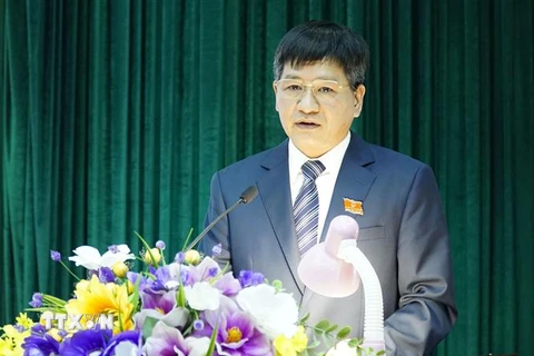Tân Chủ tịch UBND tỉnh Điện Biên Lê Thành Đô. (Ảnh: Xuân Tư/TTXVN)