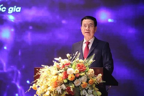 Bộ trưởng Nguyễn Mạnh Hùng phát biểu khai mạc Diễn đàn công nghệ mở. (Nguồn: mic.gov.vn)