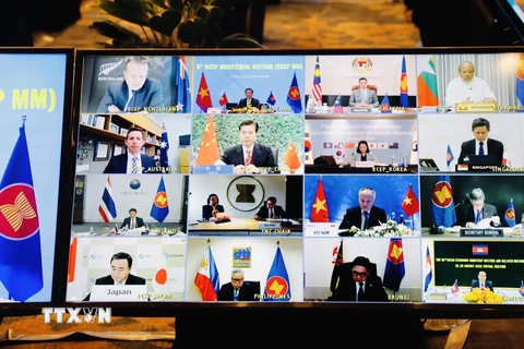 Hội nghị các Bộ trưởng kinh tế của Hiệp định đối tác kinh tế toàn diện khu vực (RCEP) lần thứ 8. (Ảnh: Trần Việt/TTXVN)