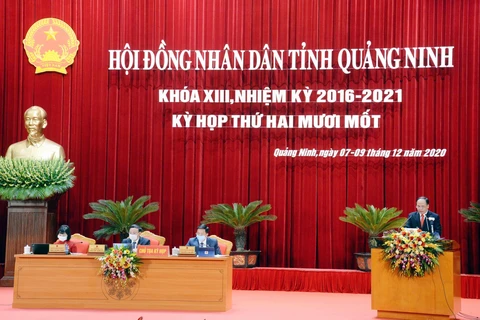 Kỳ họp thứ 21 HĐND tỉnh Quảng Ninh khóa XIII. (Ảnh: Văn Đức/TTXVN)