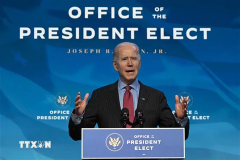 Tổng thống Mỹ đắc cử Joe Biden phát biểu tại Wilmington, bang Delaware ngày 8/1/2021. (Ảnh: AFP/TTXVN)