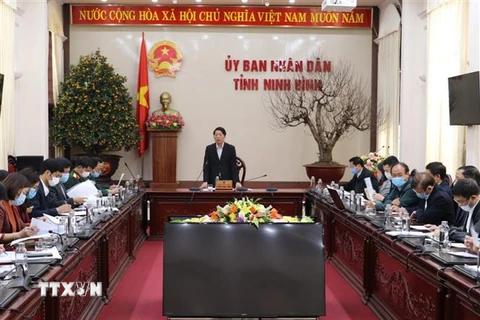 Ông Trần Song Tùng, Phó Chủ tịch UBND tỉnh Ninh Bình chủ trì hội nghị. (Ảnh: Đức Phương/TTXVN)