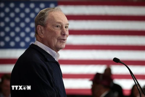 Tỷ phú Michael Bloomberg phát biểu tại Detroit, Michigan, Mỹ, ngày 21/12/2019. (Ảnh: AFP/ TTXVN)