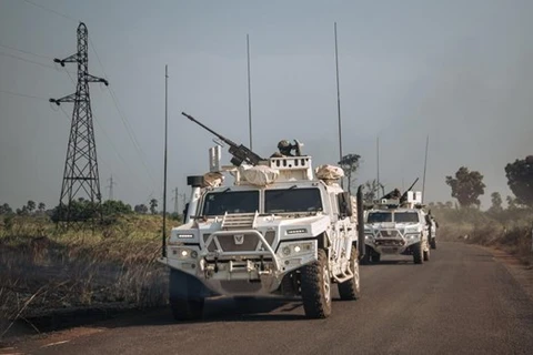 Xe của lực lượng gìn giữ hòa bình của Liên hợp quốc tại Cộng hòa Trung Phi. (Nguồn: AFP)