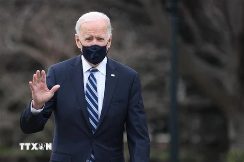 Tổng thống Mỹ Joe Biden tại Nhà Trắng, Washington, DC ngày 16/3/2021. (Ảnh: AFP/TTXVN)