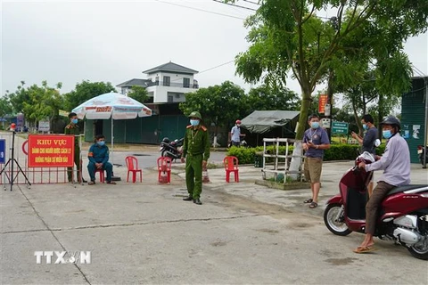 Các chốt kiểm dịch tại Hà Tĩnh. (Ảnh: Phan Quân/TTXVN)