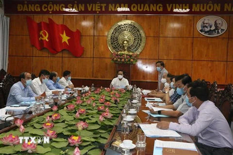 Ông Nguyễn Văn Út, Chủ tịch UBND tỉnh Long An, phát biểu tại cuộc họp Ủy ban bầu cử tỉnh, lần 7. (Ảnh: Thanh Bình/TTXVN)