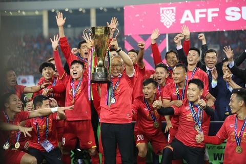 Đương kim vô địch Việt Nam nằm ở nhóm hạt giống số 1 tại AFF Cup 2020. (Ảnh: TTXVN) 