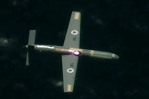 Một chiếc máy bay không người lái bị bắn hạ trong chương trình thử nghiệm. (Nguồn: haaretz.com)