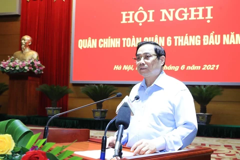 Thủ tướng Phạm Minh Chính phát biểu tại Hội nghị. (Ảnh: Trọng Đức/TTXVN)