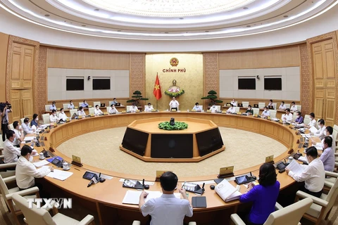 Quang cảnh phiên họp Chính phủ thường kỳ tháng 6. (Ảnh minh họa: Dương Giang/TTXVN)