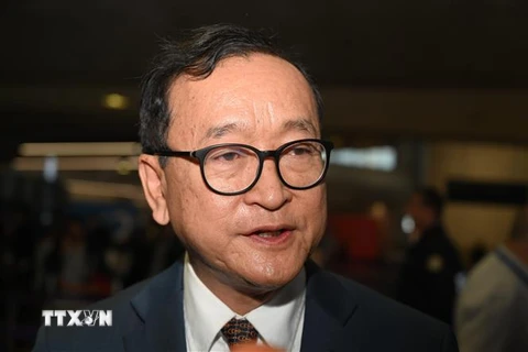 Ông Sam Rainsy, thủ lĩnh lưu vong của CNRP. (Nguồn: AFP/TTXVN)
