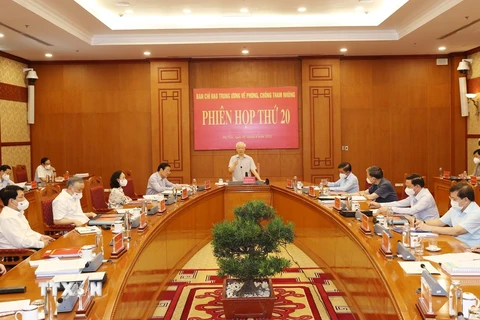 Tổng Bí thư Nguyễn Phú Trọng phát biểu kết luận Phiên họp thứ 20. (Ảnh: Trí Dũng/TTXVN)