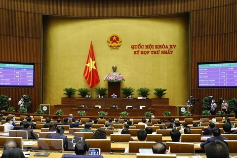 Kỳ họp thứ nhất Quốc hội khóa XV. (Ảnh: TTXVN)