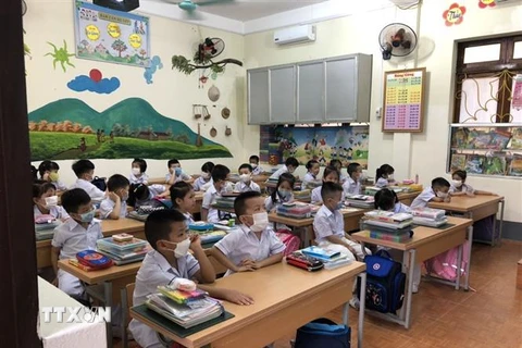 Học sinh lớp 1 Trường Tiểu học Minh Khai, thành phố Hà Giang. (Ảnh: Nguyễn Chiến/TTXVN)