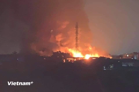 Hiện trường vụ cháy. (Nguồn: CTV/VIetnam+)