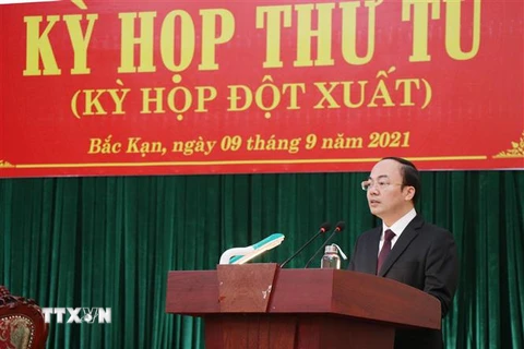 Ông Nguyễn Đăng Bình, tân Chủ tịch UBND tỉnh Bắc Kạn. (Ảnh: Vũ Hoàng Giang/TTXVN)