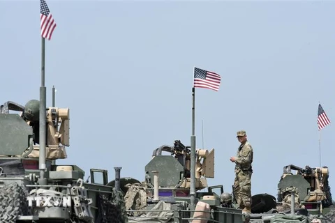 Binh sỹ Mỹ tham gia cuộc tập trận tại Grafenwoehr, miền Nam Đức. (Ảnh: AFP/TTXVN)