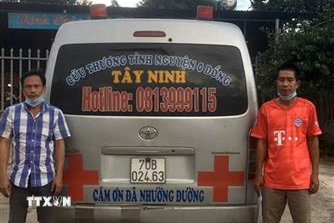 Phương tiện là xe cấp cứu đang bị lực lượng chức năng tỉnh Gia Lai tạm giữ để điều tra làm rõ. (Ảnh: TTXVN phát)