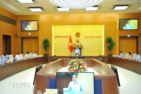 Phó Chủ tịch Thường trực Quốc hội Trần Thanh Mẫn phát biểu tại cuộc họp. (Ảnh: Minh Đức/TTXVN)